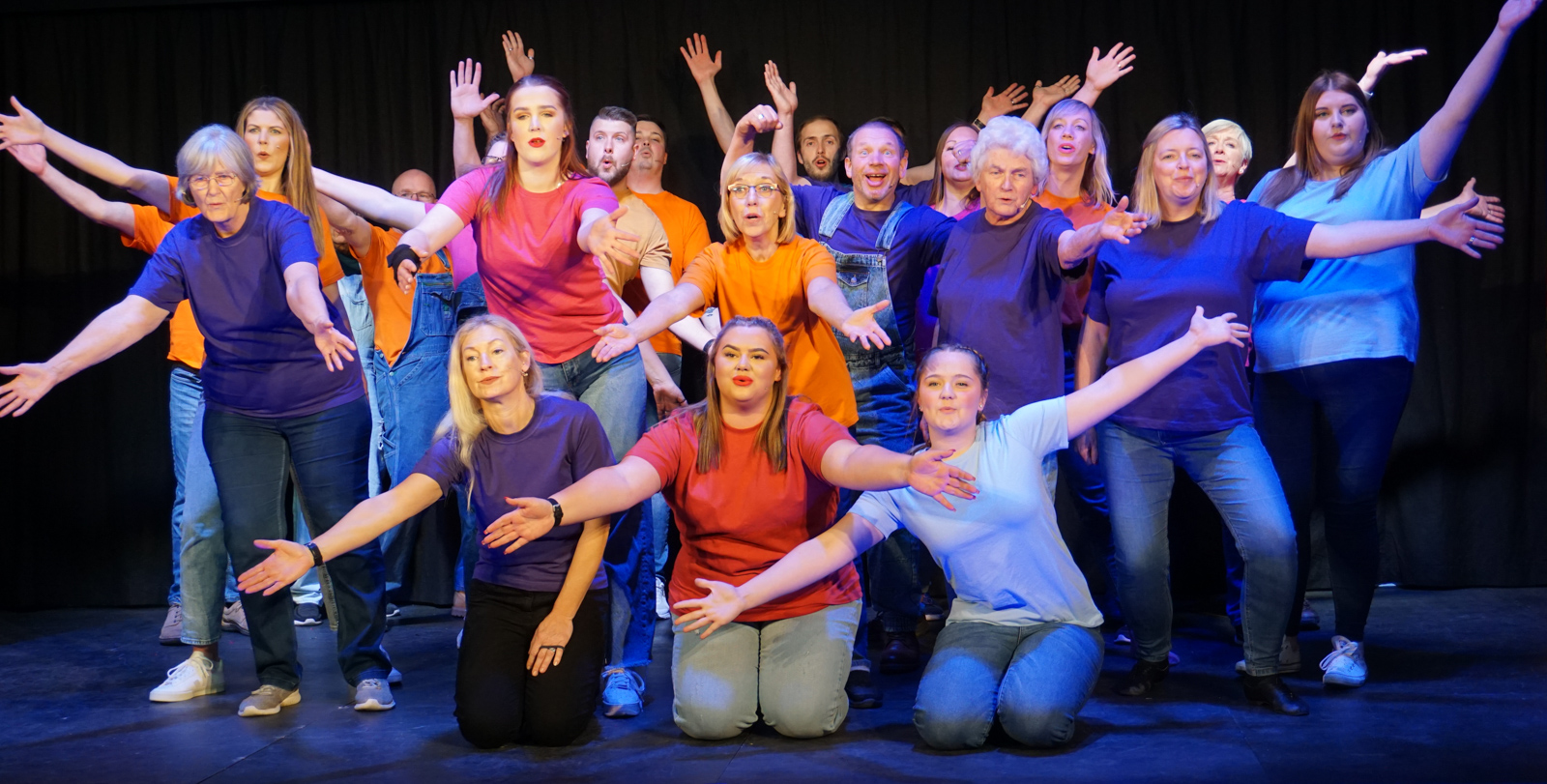 The cast rehearsing Joseph and the Amazing Technicolor Dreamcoat